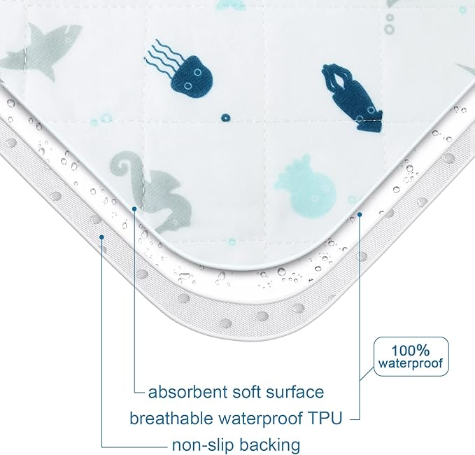 Incontinence Bed Pads 2 Pack, Bed Pads Washable Waterproof, Pee Pads for Kids, Adults, Elderly, and Pets, Bed Wetting Pads for Twin and Toddler Beds, Reusable Puppy Pads, Non Slip and Easy to Change-CubbioJoy