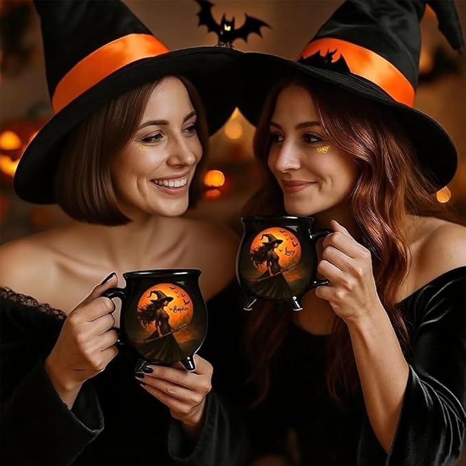 Custom Witch Cauldron Mug, Personalized Witches Brew Halloween Coffee Mug, Halloween Mugs Gifts For Women, Besties, Family, Witches Cauldron, Witch Coffee Mug, Witchy Gifts For Women (1PC)-CubbioJoy