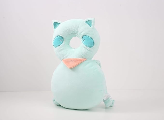 Baby Head Protection Backpack - Soft & Comfortable, Cute Cartoon Design (Q77-Raccoon)-CubbioJoy