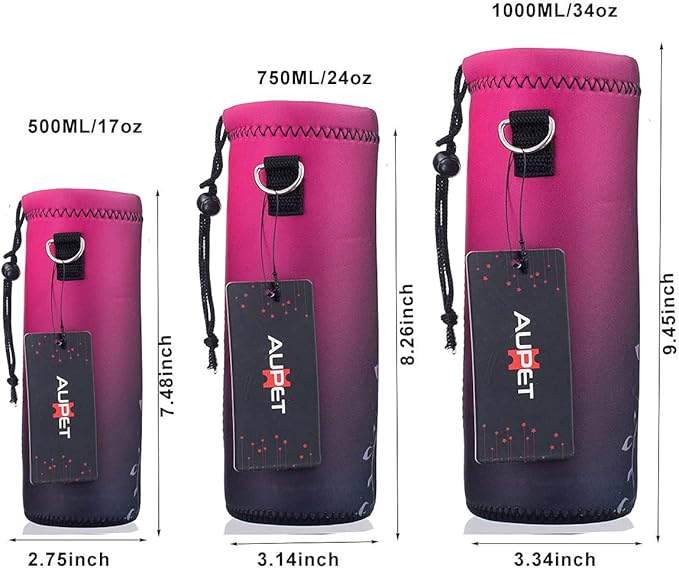 AUPET Water Bottle Bag Carrier,24oz/32oz Insulated Neoprene bottle Sling Holder Case Pouch Cover for 1000ML/750ML Bottles with Shoulder Strap for walking-CubbioJoy