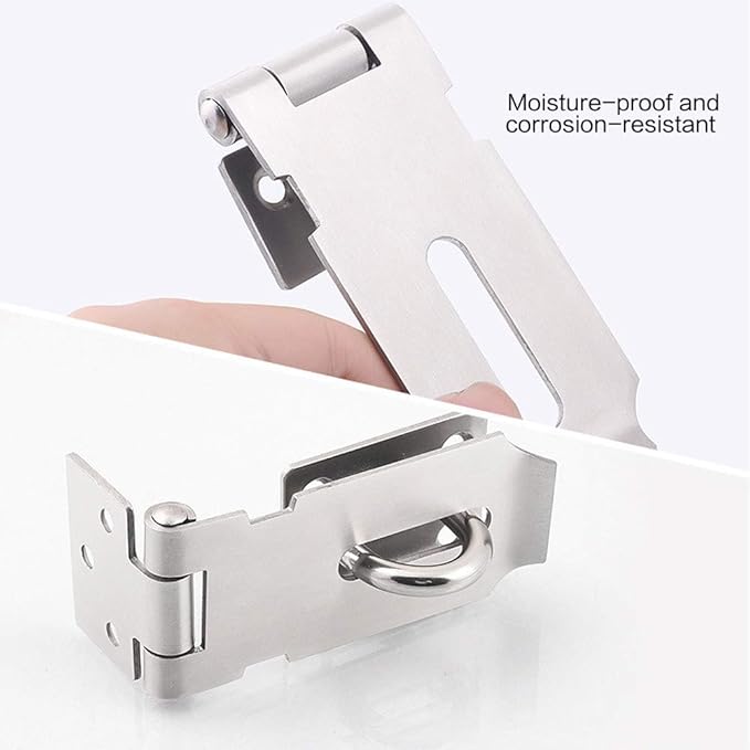 Door Locks Hasp Latch, 3 Inch Stainless Steel Safety Packlock Clasp Hasp Lock Latch, Extra Thick Door Gate Lock Hasp with Screws Brushed Finish 2 Pack-CubbioJoy