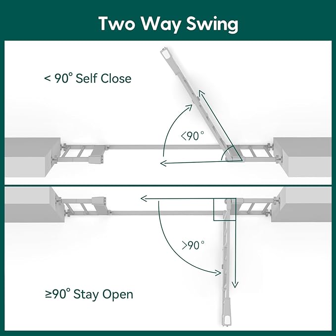 Babelio Baby Gate with Adjustable Cat Door,29-43" Auto Close Durable Pet Door for Stairs,Doorways and House, Pressure Mounted,Easy Install,Effortless Walk Thru,Gray-CubbioJoy