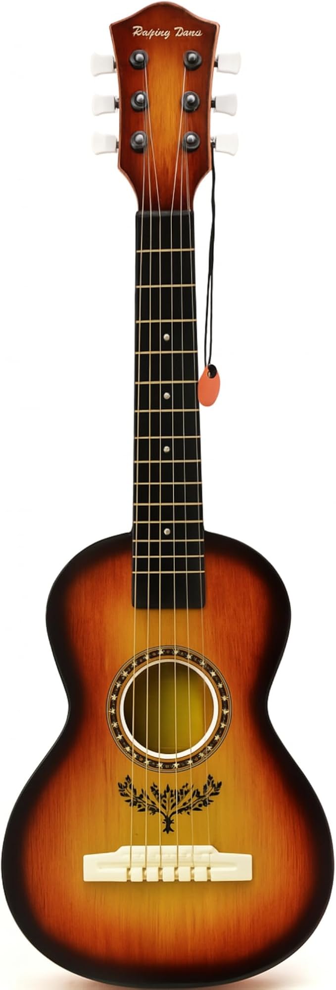 23" Acoustic Guitar, Kids 6 String Toy Guitar - Realistic Steel Strings - Beginner Practice First Musical Instrument for Children, Toddlers (Amber Sunburst)-CubbioJoy