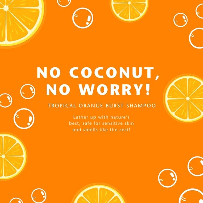Clean Kids Naturally Tropical Shampoo- EWG Verified, All-Natural, Coconut-free, Gluten-free, Vegan, and Cruelty-free, Paraben-Free (16 Fl Oz, Orange Burst)-CubbioJoy