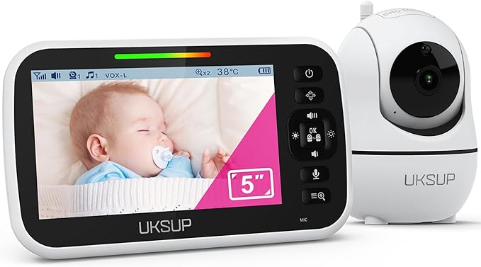 Baby Monitor with Camera and Audio- Video Baby Monitor with 960ft Long Range, Remote Pan-Tilt-Zoom, Night Vision, Temperature Sensor, 2-Way Talk, 8 Lullabies, 30-Hour Battery & No WiFi-CubbioJoy