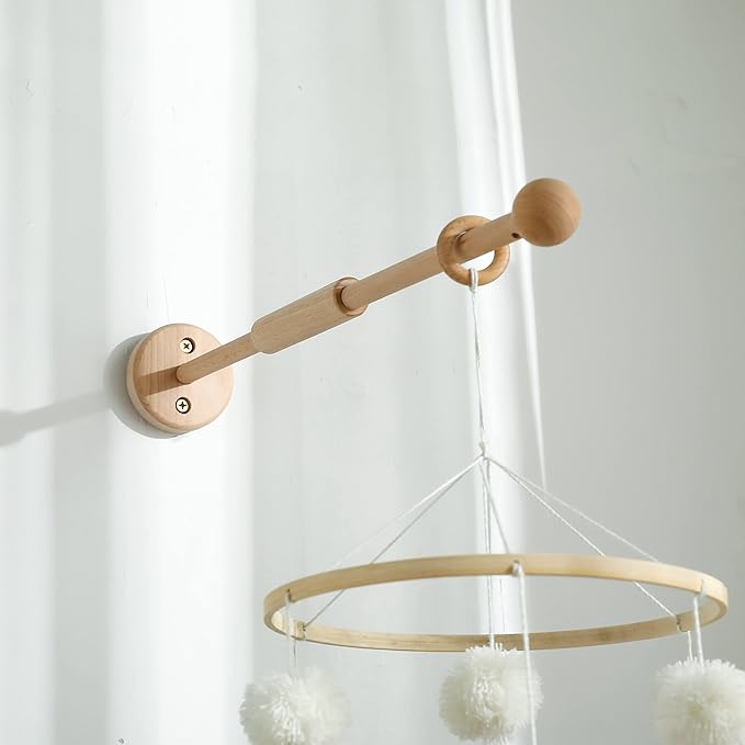 Baby Crib Mobile Arm,HBM Wooden Mobile Arm for Crib Mobile Hanger for Crib Baby Girl Nursery Decor-CubbioJoy