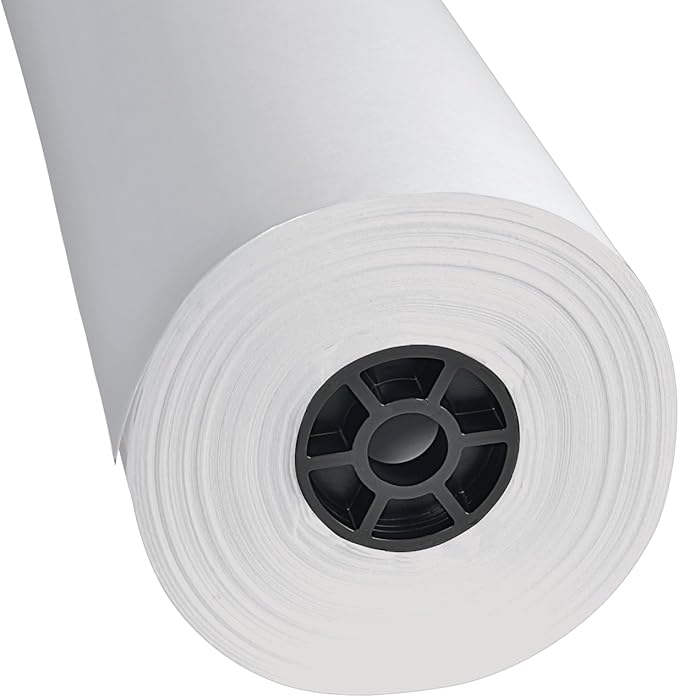 Colorations Dual Surface Paper Roll Classroom Supplies for Arts and Crafts White (36" x 1000') (Item # DSWH)-CubbioJoy