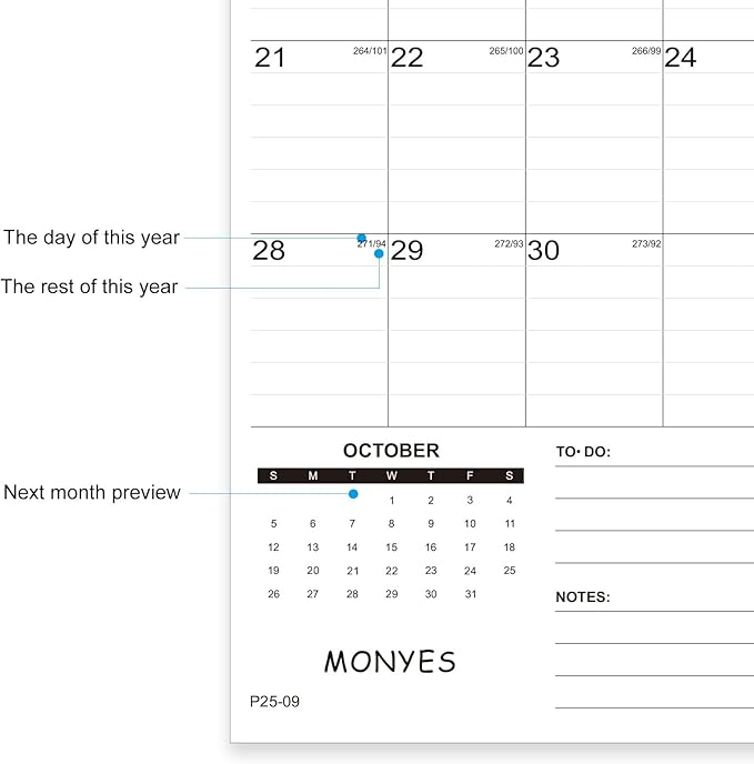 2025-2026 Wall Calendar, 17" x 12" Academic Calendar, Monthly Calendar with Wire Binding & Hanging Hook, Large Wall Calendar, Desk Calendar-CubbioJoy