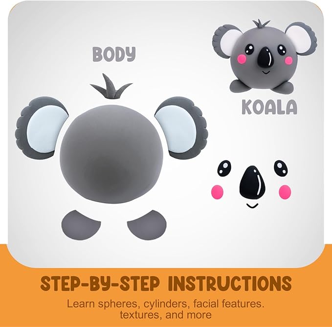 Air Dry Clay Kits - Modeling Clay for Kids, Ultra Light & Soft, Safe & Non-Toxic, DIY Air Dry Clays Kit with Sculpting Tools and Tutorials, Creatible Art Crafts Toys Gifts for Boys Girls-CubbioJoy