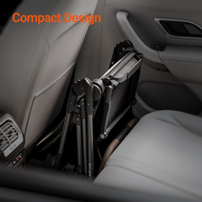 Air Lux Baby Stroller with Carbon Fiber Frame, One-Hand Fold & Reversible Seat, Magnetic 5-Pt Harness, Car Seat Adapter, 15.8lbs, Vetiver-CubbioJoy