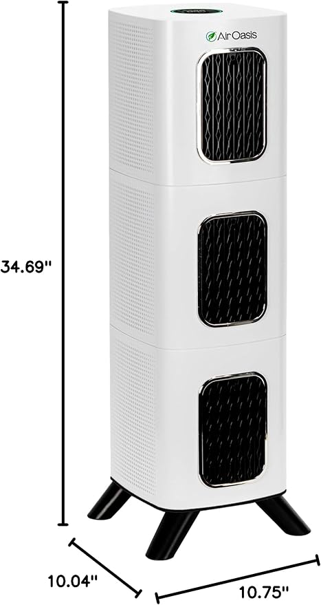 Air Oasis iAdaptAir 2.0 H13 HEPA Filter Air Purifier Reduces 99% of Viruses, Mold, Dust, Smoke, Pollen & Odors Quietest on The Market WiFi Compatible 3,975 Sq Ft of Clean Air-CubbioJoy