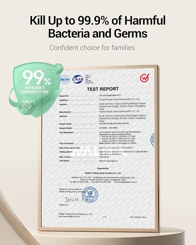 Baby Bottle Sterilizer | Esterilizador de Biberones, 6-in-1 HAUTURE Bottle Sterilizer and Dryer, Electric Steam Bottle Sanitizer for Baby Stuffs, Baby Bottles & Breast Pump Accessories-CubbioJoy