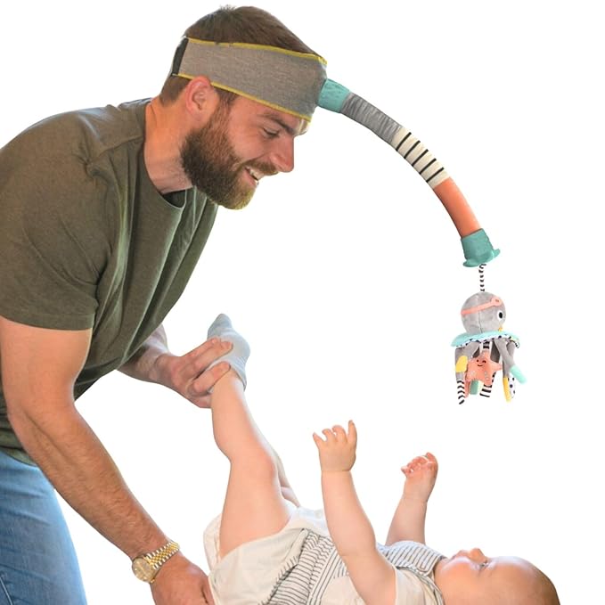 DINGLE DANGLE - Diaper Changing Distractor - Diaper Changing Helper Headband, Baby Mobile, & Sensory Rattle. Newborn Essentials Must Haves - Great Baby Registry or Shower Gift - Featured on Shark Tank-CubbioJoy
