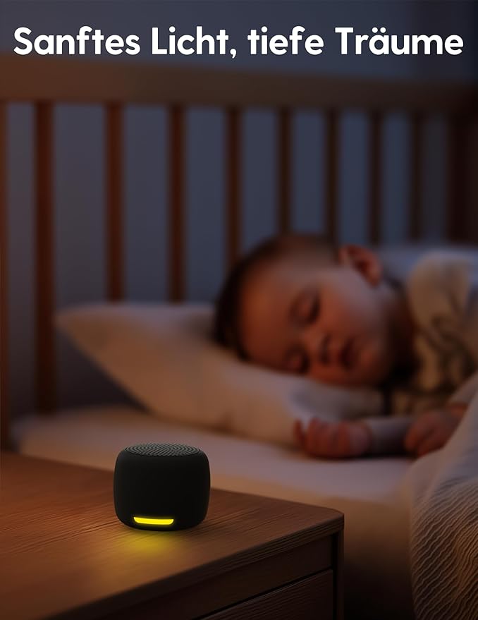 Babelio White Noise Sound Machine, Night Light, Mini and Portable, 15 Non-looping Sounds, Timer, Memory Function, for Adults Baby, Travel-CubbioJoy
