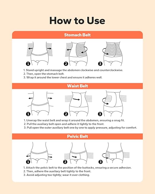 3 in 1 Postpartum Belly Band (Beige), Post Partum Waist Binder, Posture Correction Abdominal Binder, Belly Band Postpartum Belly Wrap, Postpartum Belly Wrap (For waistline 29"-37", L)-CubbioJoy