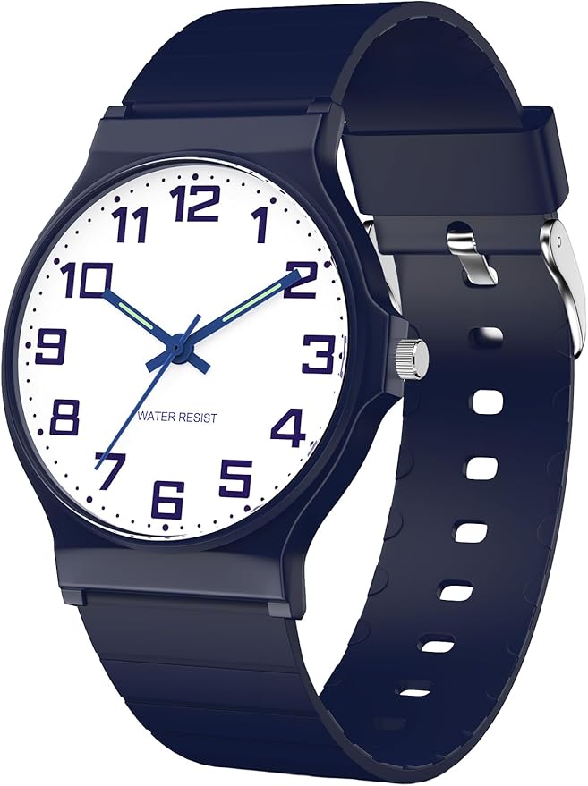 Kids Analog Watch Boys Girls, 30M Waterproof, Sports Watch for Boys, Easy to Read Children's Thin Dial Wrist Watches with Soft Band, for Ages 5-15 Kids Great Birthday Gifts Christmas Day-CubbioJoy
