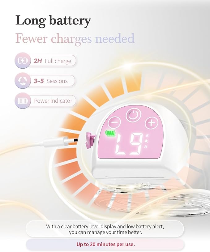 ABP-1508 Hands Free Breast Pump Wearable with Storage Bag, Wearable Breastfeeding Pump Strong Suction, Low Noise, 3 Modes 9 Levels, with 21/24mm Insert/Flange, 2 Pack (White)-CubbioJoy