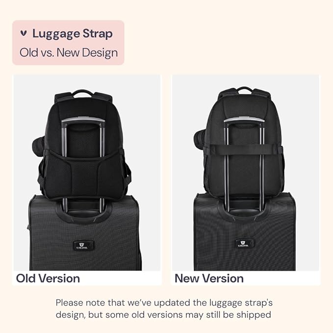 BabbleRoo Diaper Bag Backpack, Travel Backpack with Changing Pad, Pacifier Case & Stroller Straps, Multifunction, Waterproof, Unisex – Black-CubbioJoy