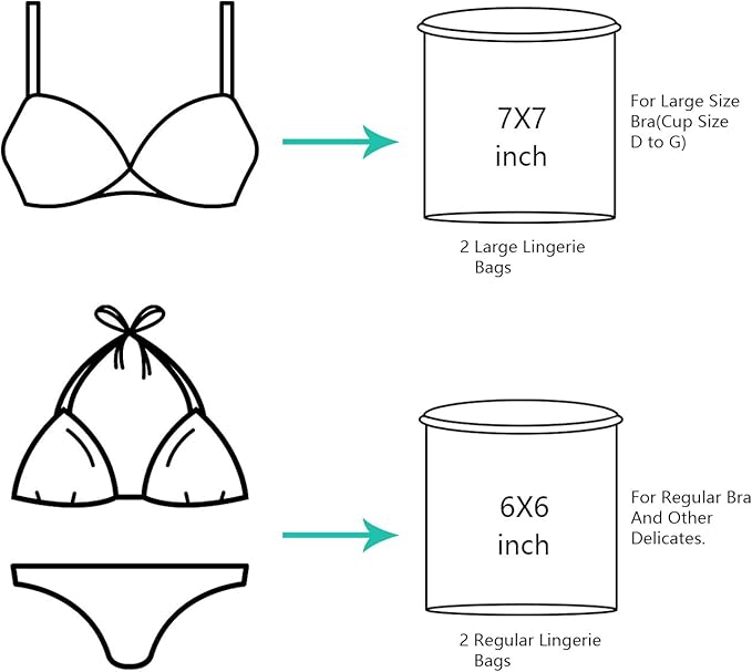 BAGAIL Laundry Bags Mesh Wash Bag for Intimates Lingerie and Delicates,4Pcs(Bra Wash Bag,6×6inch+7×7inch)-CubbioJoy