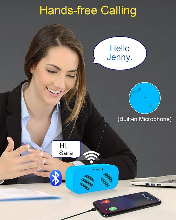 AFK Digital Alarm Clock with Bluetooth Speaker,Desk Clock for Bedrooms,Small Table Clock with Dual Alarms,Snooze,Dimmable LED Display.-CubbioJoy