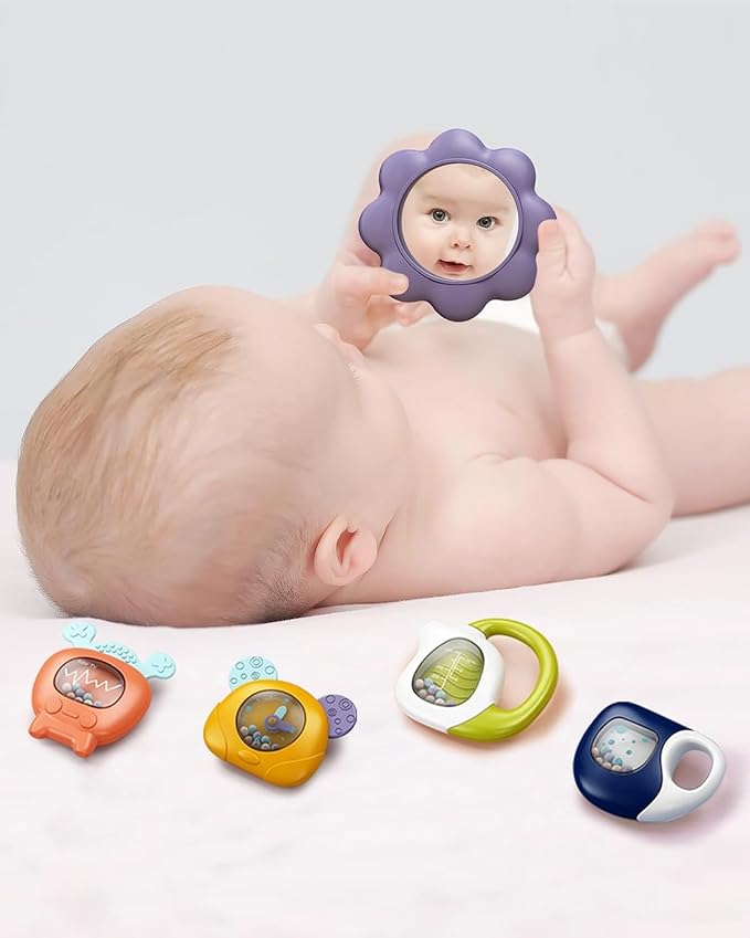 dearlomum Baby Play Mat Gym,Funny Play Piano Tummy Time Activity Mat with 5 Infant Sensory Toys & 4 Wrist Rattle Socks, Boy & Girl Gifts for Newborn 0 to 3 6 9 12 Months(Blue)-CubbioJoy