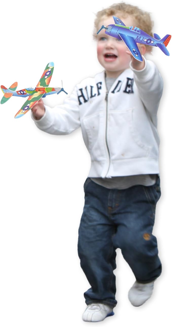Big Mo's Toys 24 Pack 8 Inch Glider Planes - Birthday Party Favor Plane, Great Prize, Handout Glider, Flying Models, Two Dozen-CubbioJoy