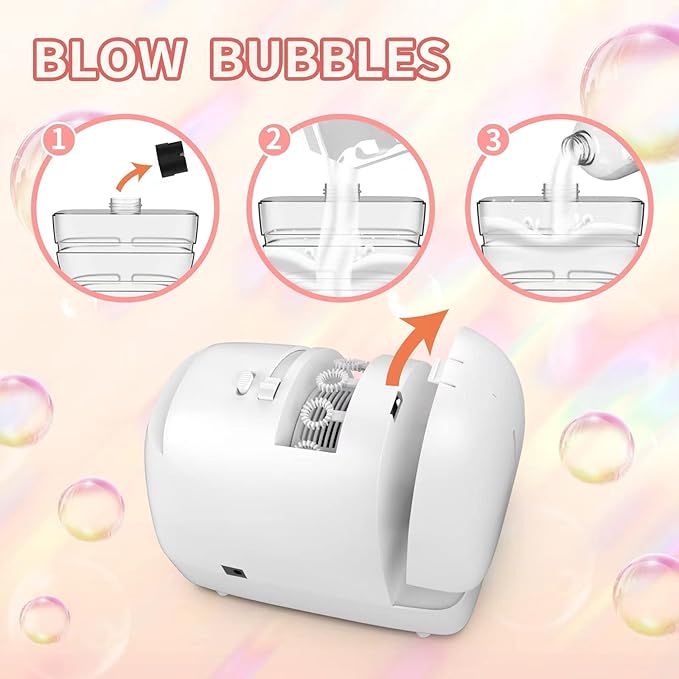 Bubble Machine for Kids Parties Bubble Maker Operated by Plugin or Batteries Outdoors Blower Life Theme Parties Weddings Birthday Parties Create Bubble World Gifts for Boys and Girls-CubbioJoy