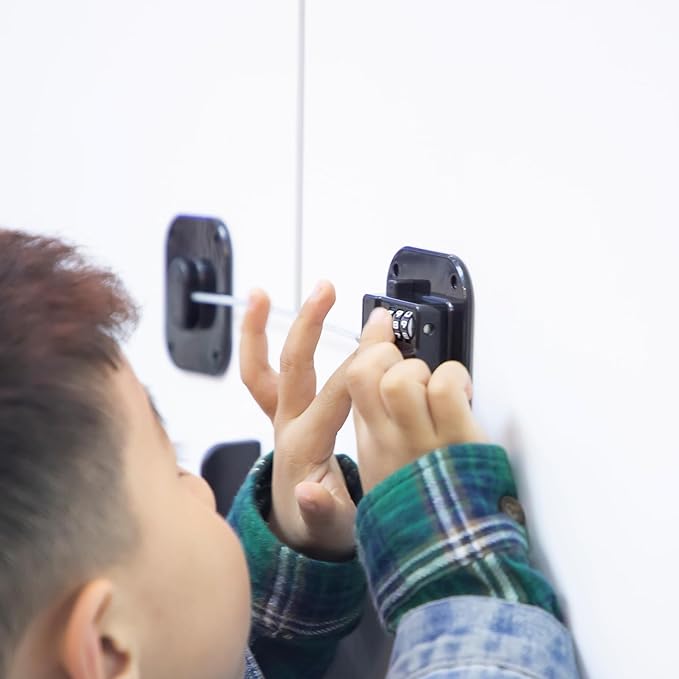 Child Safety Cabinet Locks, Fridge Lock with Combination, Closet Lock,Cabinet Lock,Child Proof Refrigerator Lock(Black 2Pcs)-CubbioJoy