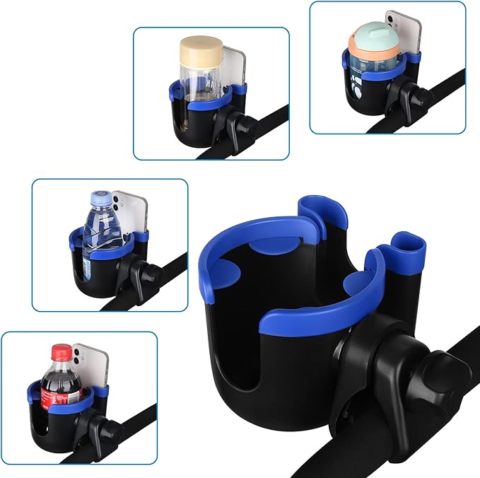 Accmor Stroller Cup Holder with Phone Holder, Bike Cup Holder, Universal Cup Holder for Uppababy Nuna Doona Strollers, 2-in-1 Cup Phone Holder for Stroller, Bike, Wheelchair, Walker, Scooter-CubbioJoy