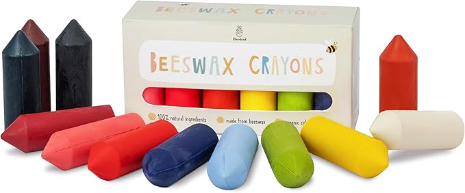Beeswax Crayons 12 Vibrant Colors | 100% Natural & Eco-Friendly | Safe for Toddlers 1-3-CubbioJoy