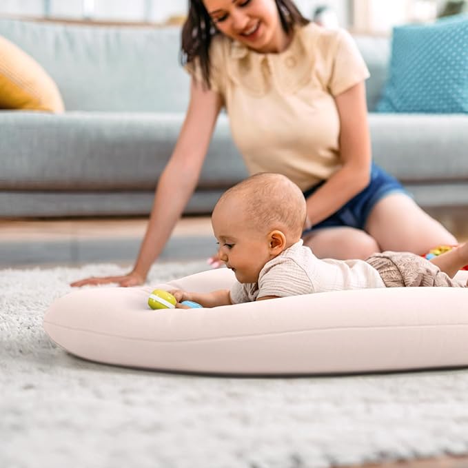 Baby Lounger for Newborn: Skin-Friendly & Breathable for 0-12 Months Infant Tummy Time Playtime & Diaper Changes - Portable & Lightweight Cushion for New Parents-CubbioJoy
