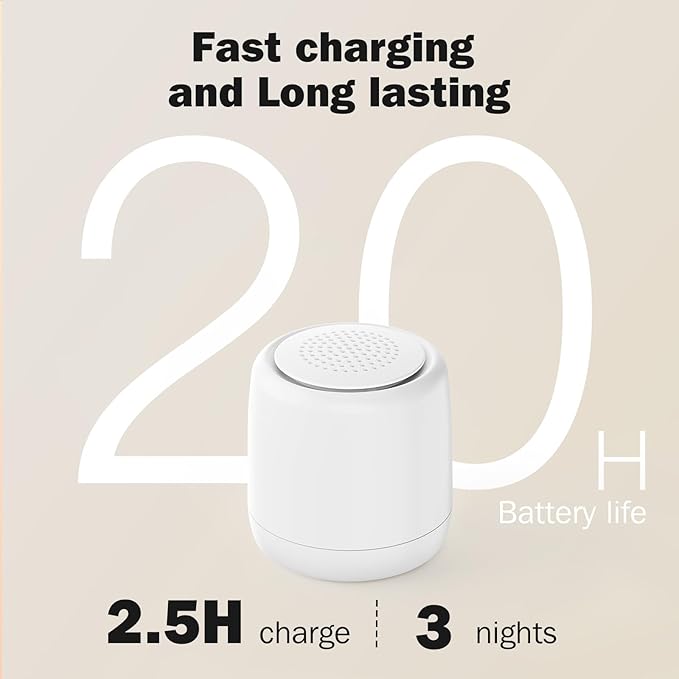 2-Pack Sync Stereo, Paussion Portable Mini Noise White Sleep Sound Machine for Adults Kids Baby 25 Soothing Songs, Auto Timer, Perfect for Travel, Home, Office Privacy-CubbioJoy