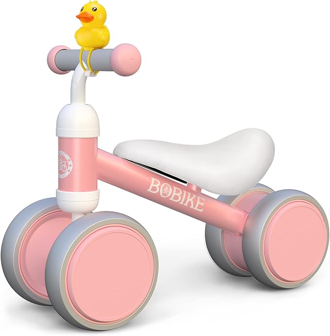 Baby Balance Bike Toys for 12-36 Months Kids Toy Boy and Girls Gifts Toddler Best First Birthday Gift Children Walker No Pedal Infant 4 Wheels Bicycle (Classic, Pink)-CubbioJoy