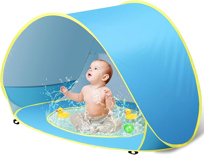 Baby Beach Tent Pop Up Beach Tent Baby Tent for Beach, Portable Shade Pool UV Protection Sun Shelter for Infant-CubbioJoy
