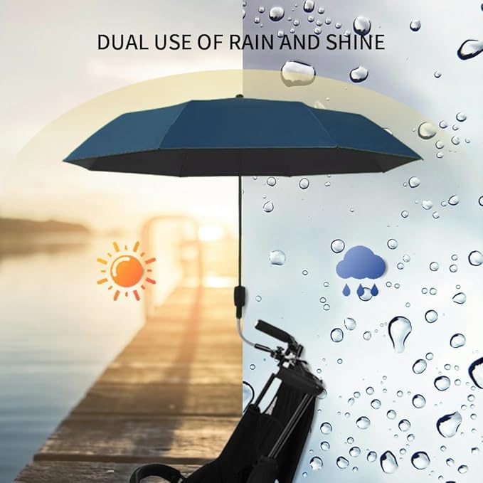 Clip-on Umbrella for Stroller Sunshade, Adjustable Steering Angle, Handle Included, Compact and Lightweight, Suitable for All Kinds of Strollers-CubbioJoy