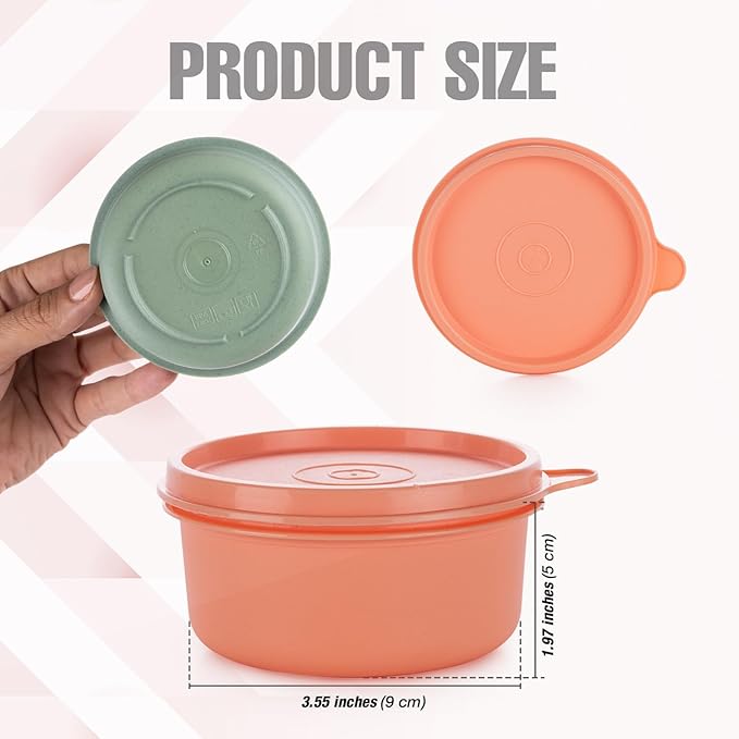 9 oz Small Round Food Storage Containers with Lids Set of 10, Airtight Leakproof Reusable, Plastic To Go Bento Box, Mini Lunch Box, Snack Storage Bowl, for Kitchen, Picnic (10)-CubbioJoy