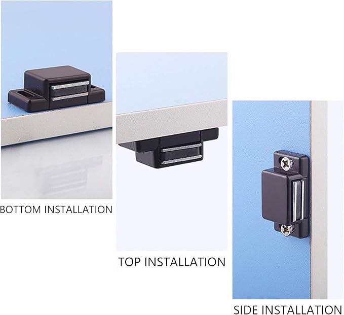 Antrader 12-Pack 10-15lbs Magnetic Cabinet Door Catch Plastic Stop Holder Closet Latch with Screws, 1.6" x 0.8" x 0.5", Brown-CubbioJoy