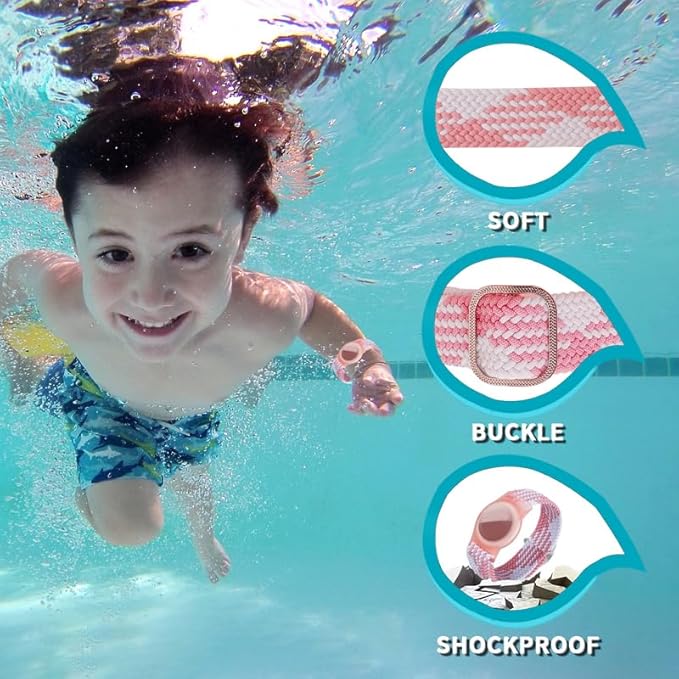 2 Pack Kids Bracelet Compatible with AirTag, GPS Kid Tracker Holder Braided Wristband for Apple Air Tag, 2022 Upgraded Nylon Adjustable Anti Lost Watch Band Fits Airtag for Kids Children Elders-CubbioJoy