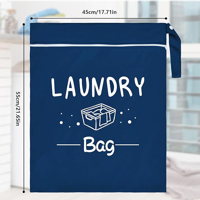 2 Pcs Large Travel Laundry Bags - Waterproof Wet Dry Bags for Gym Clothes, Swimming, Yoga (Wine+Navy)-CubbioJoy