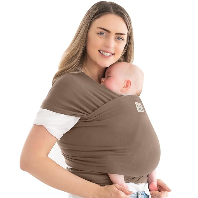KeaBabies Baby Wrap Carrier - All in 1 Original Baby Carrier Newborn to Toddler Sling, Easy to Wear, Hands Free Bonding, Lightweight, Breathable Infant Wraps (Saddle Brown)-CubbioJoy