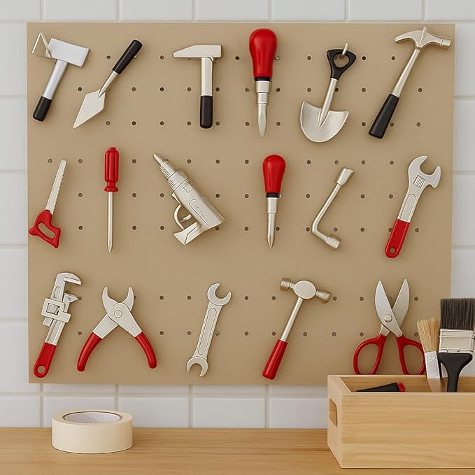 17PCS 1:12 Miniature Doll House Tools Metal Home Repair Multi-Tool Model Set Fun for Party Dollhouse Decoration Accessories Mini Yard Supplies Creative Pretend Toy (Tool)-CubbioJoy