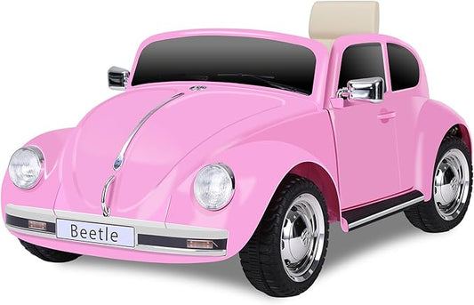 12V Kids Electric Car, Power Wheels with Remote Control, Ride on Car Toys with LED Light, 3 Speeds, Music, Pink-CubbioJoy