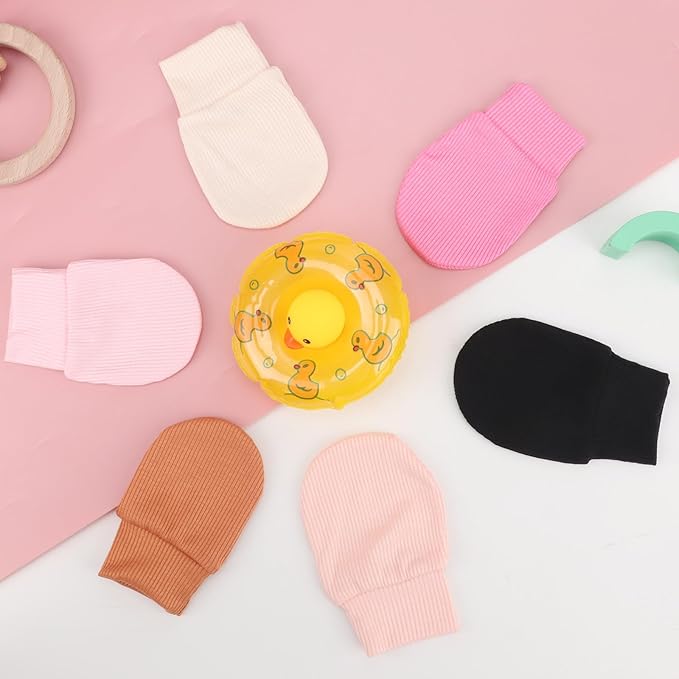 BQUBO 6 Pairs Newborn Baby Boys Girls Mittens 0-6 Months Unisex-Baby Infant Mittens Elastic No Scratch Wrist Gloves-CubbioJoy