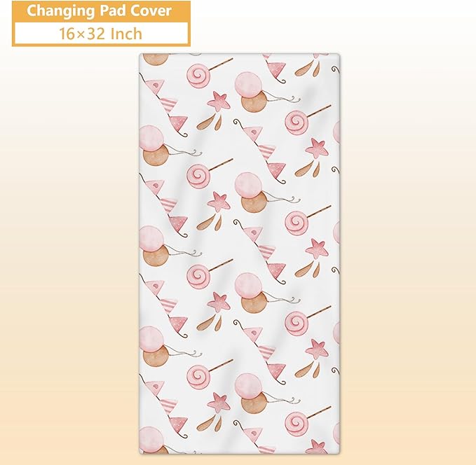 Custom Crib Bedding Set, 5 Pcs Customized Baby Crib Set with Name, Soft Double Layer Nursery Baby Bedding Set for Girls Boys, Personalized for Infants Toddlers, Pink Moon Bear-CubbioJoy