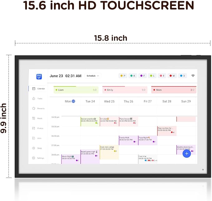 15.6 Inch Digital Calendar, Wall Electronic Desk Calendar, Full HD 1920 * 1080P IPS Touchscreen Interactive Display for Family Meal Planner Support - Streamline Household Organization-CubbioJoy