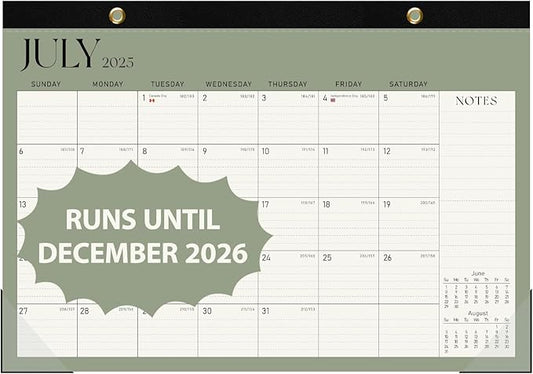 Desk Calendar 2025-2026, Runs Until December 2026 - Large Size 17" x 12" Desktop/Wall Monthly Calendar with To Do List, Personal Desk Calendar Planner for Home, School, Office-CubbioJoy
