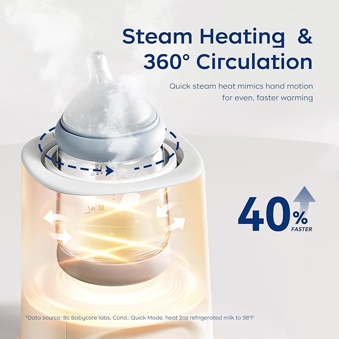 Bc Babycare Bottle Warmer,10-in-1 Fast Baby Milk Warmer with Smart Temperature Control, Rotating Heating, Bottle Warmers for All Bottles-CubbioJoy