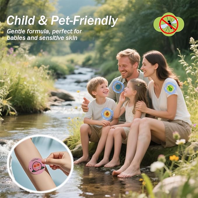 240Pcs Mosquito Patches Stickers, Individually Wrapped Natural Plant Based Mosquito Stickers with 6 Pack Mosquito Repellent Bracelets for Kids Adult Outdoor Hiking, Camping, Travel-CubbioJoy
