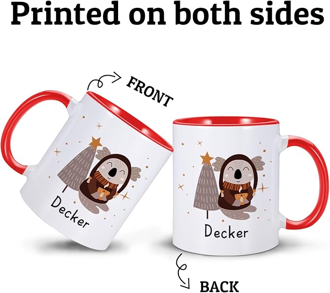 Christmas Gifts for Kids, Personalized Name Christmas Coffee Mug, Cute Hot Chocolate Cocoa Mug, Winter Holiday Cups for Children, Customized Christmas Birthday Gifts for Women Families Friend-CubbioJoy