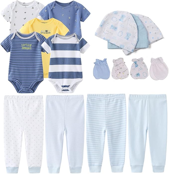 Kiddiezoom Unisex Baby Layette Essentials Giftset Clothing Set 19-Piece For Newborn Baby-CubbioJoy
